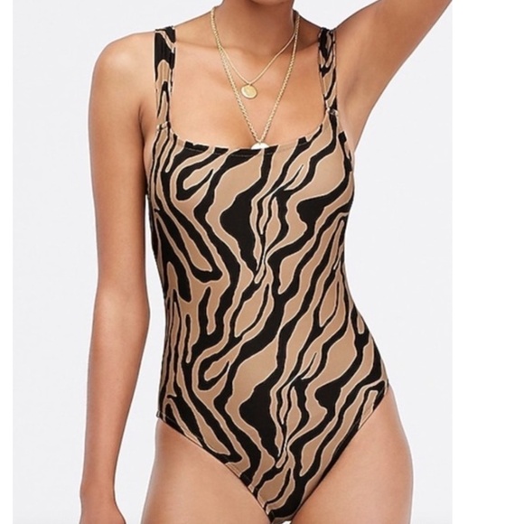 J CREW | Zebra Print Swimsuit NWT Size 0 - Picture 1 of 10